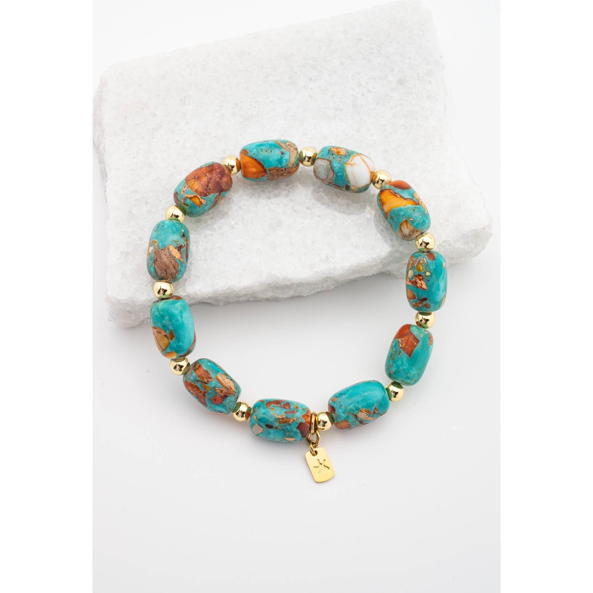 Sierra Bloom Turquoise Emperor Stone Beaded Bracelet