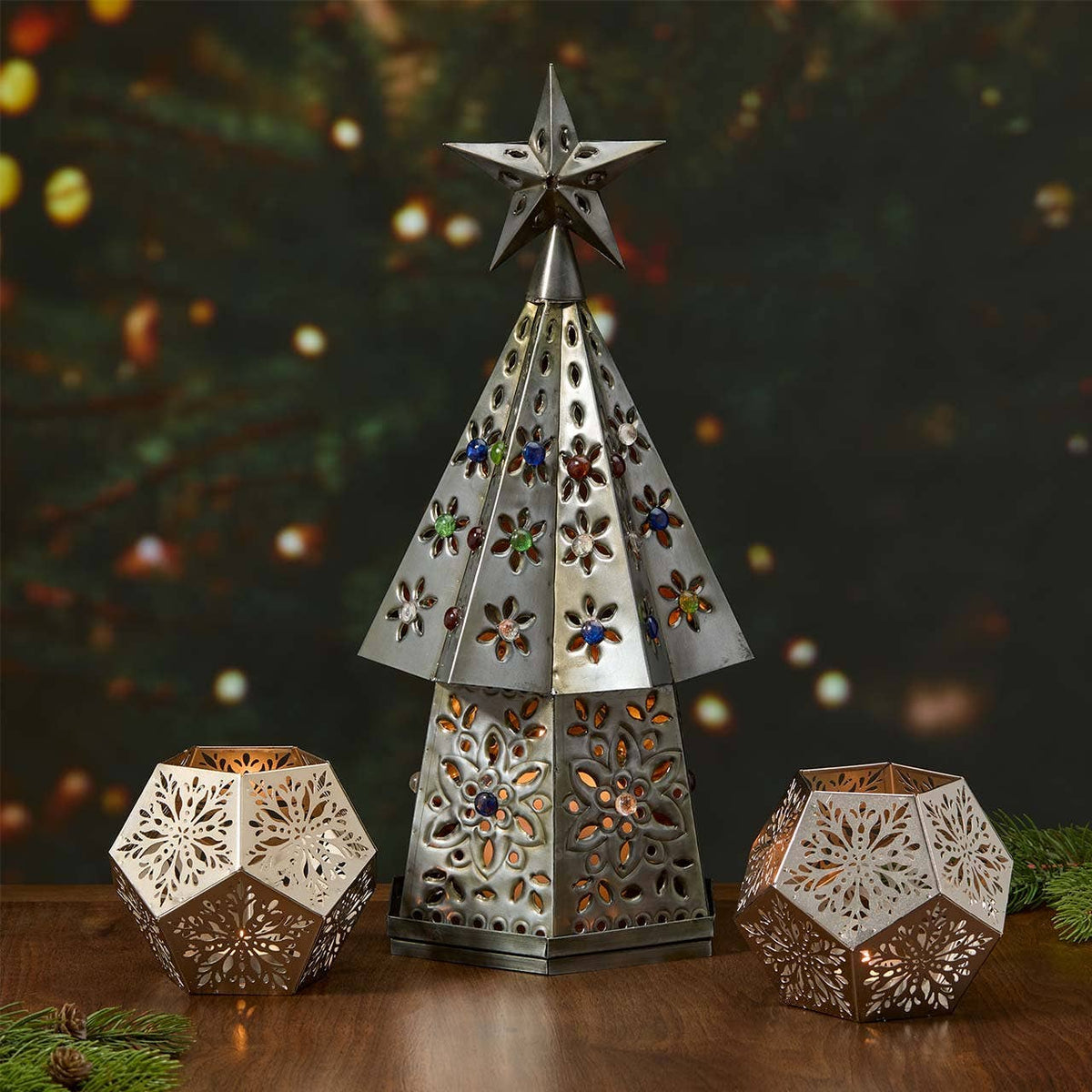 Silver Snowflake Lantern- Sold Individually