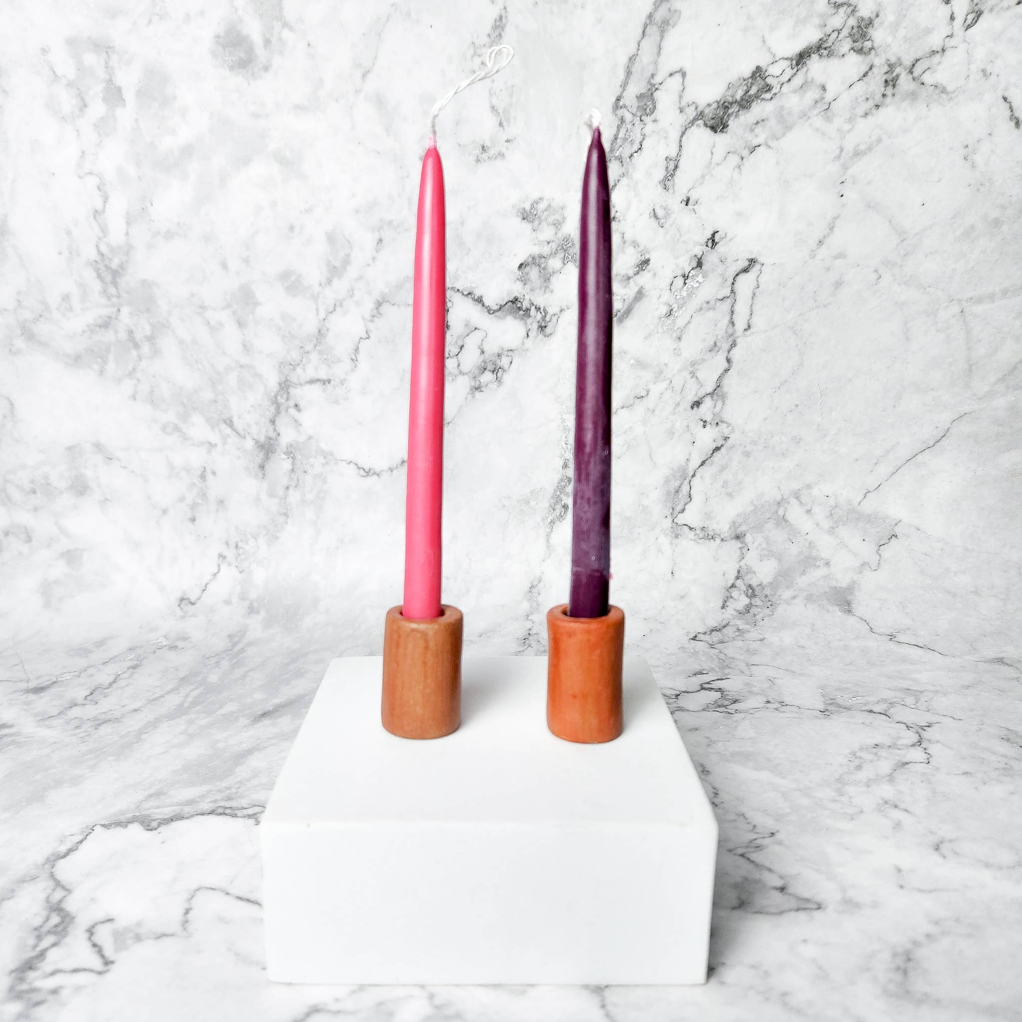 Simple Terracotta Candle Holder- Sold Individually