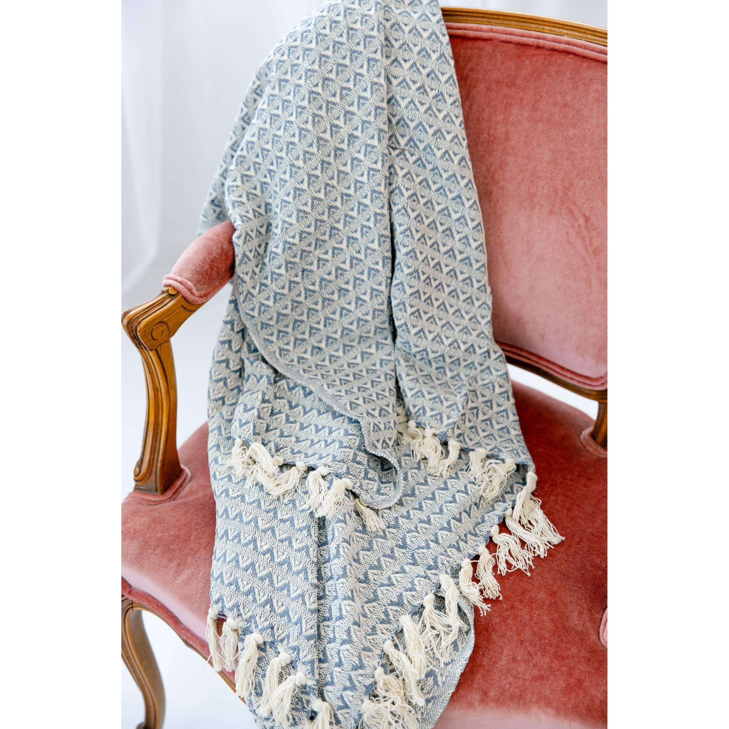 Sky Cotton Yarn Throw