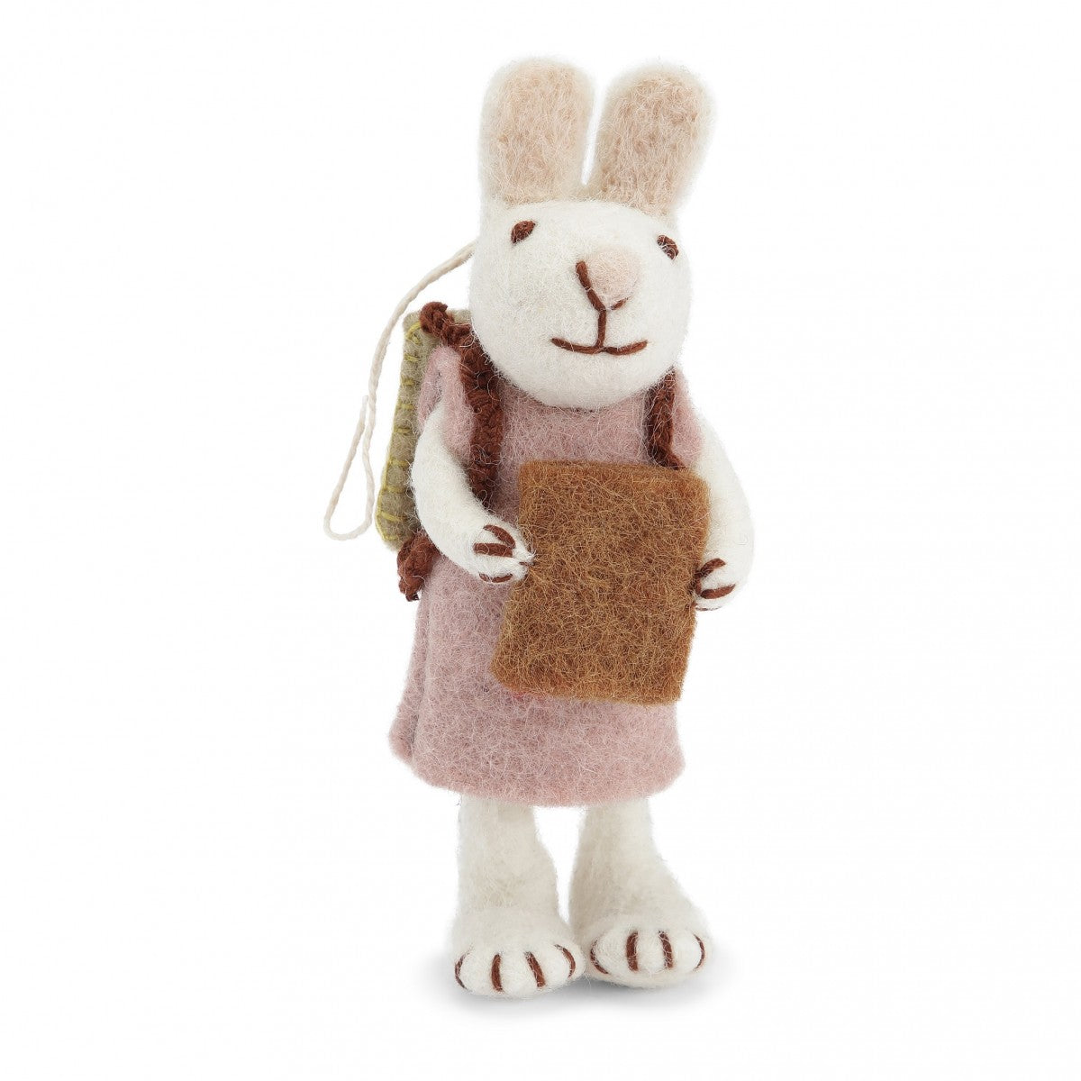 Small Felt Bunny with Book Ornament- Assorted Styles