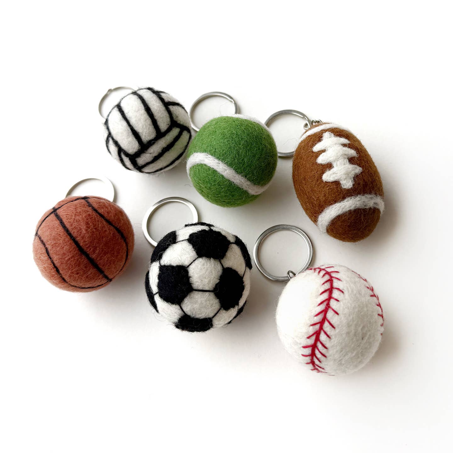 Sports Felt Wool Keychain- Assorted- Sold Individually