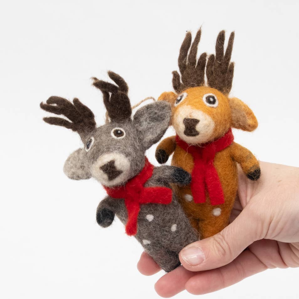 Spotted Reindeer Ornament- Assorted Colors- Sold Individually