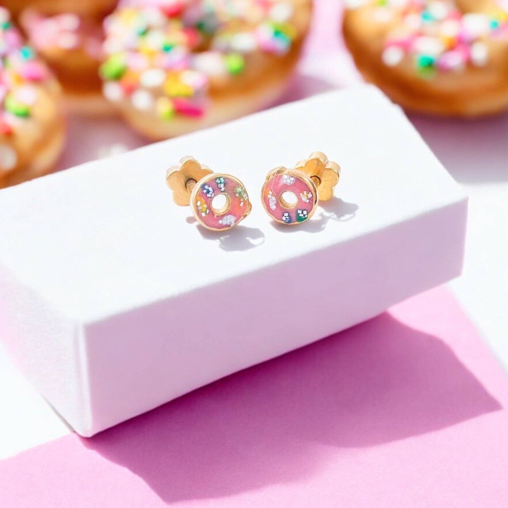 Sprinkle Donuts Tiny Stud Kids Earrings