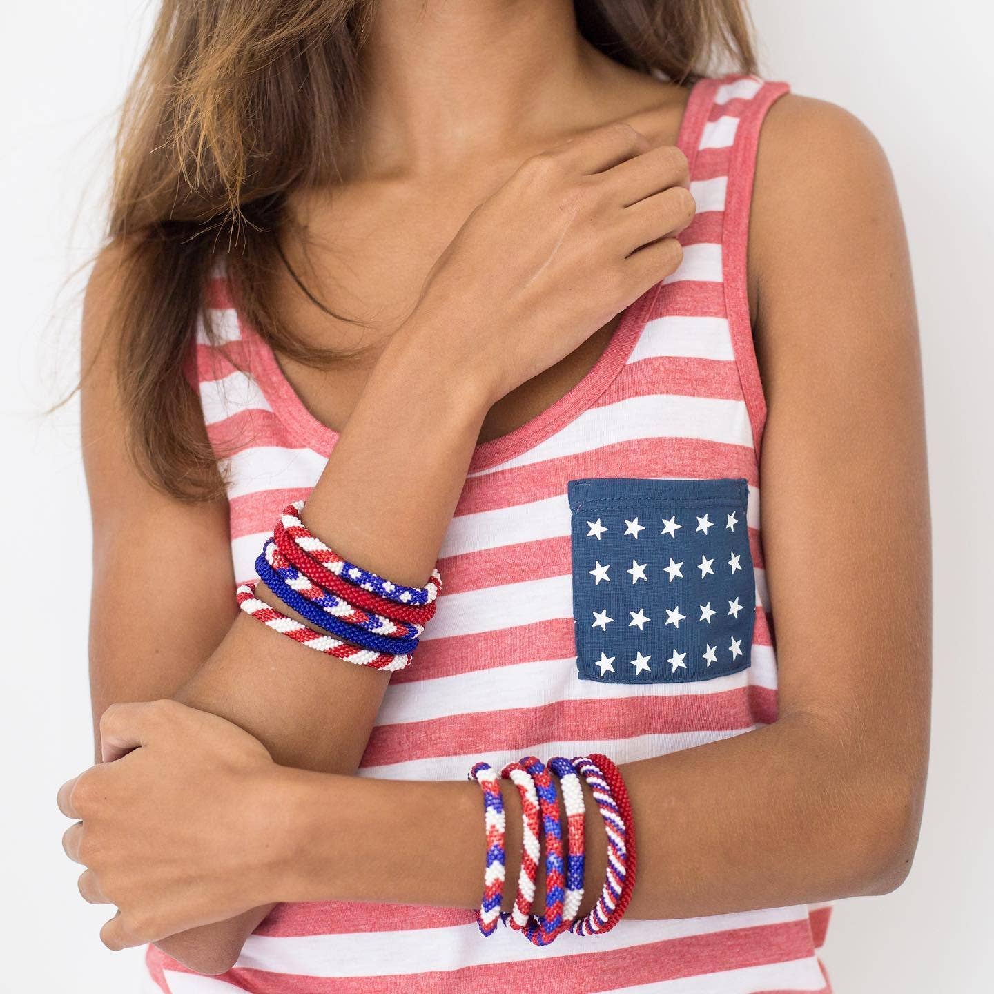 Stars & Stripes Roll On Bracelet- Assorted Sizes- Sold Individually
