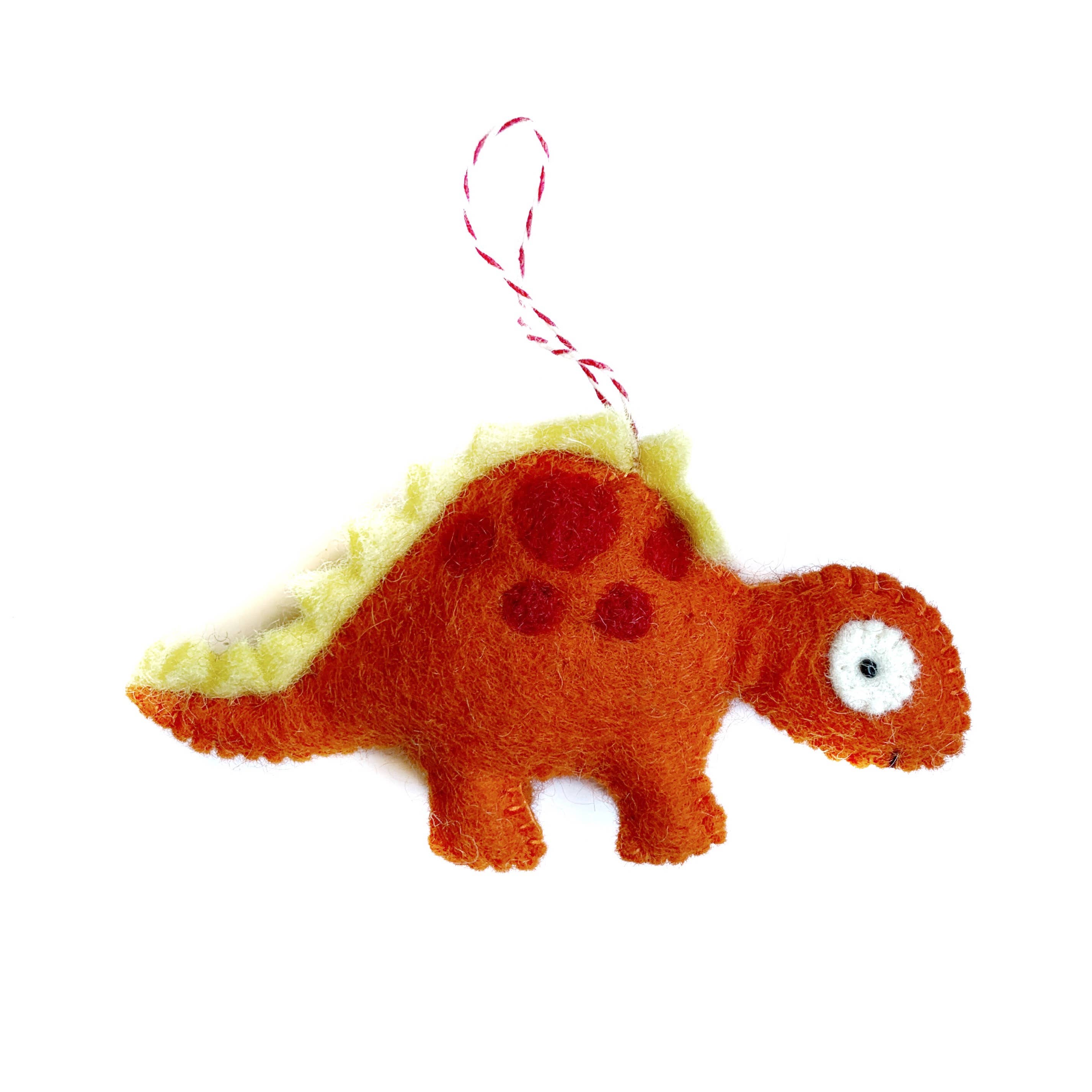 Stegosaurus Felt Wool Dinosaur Ornament