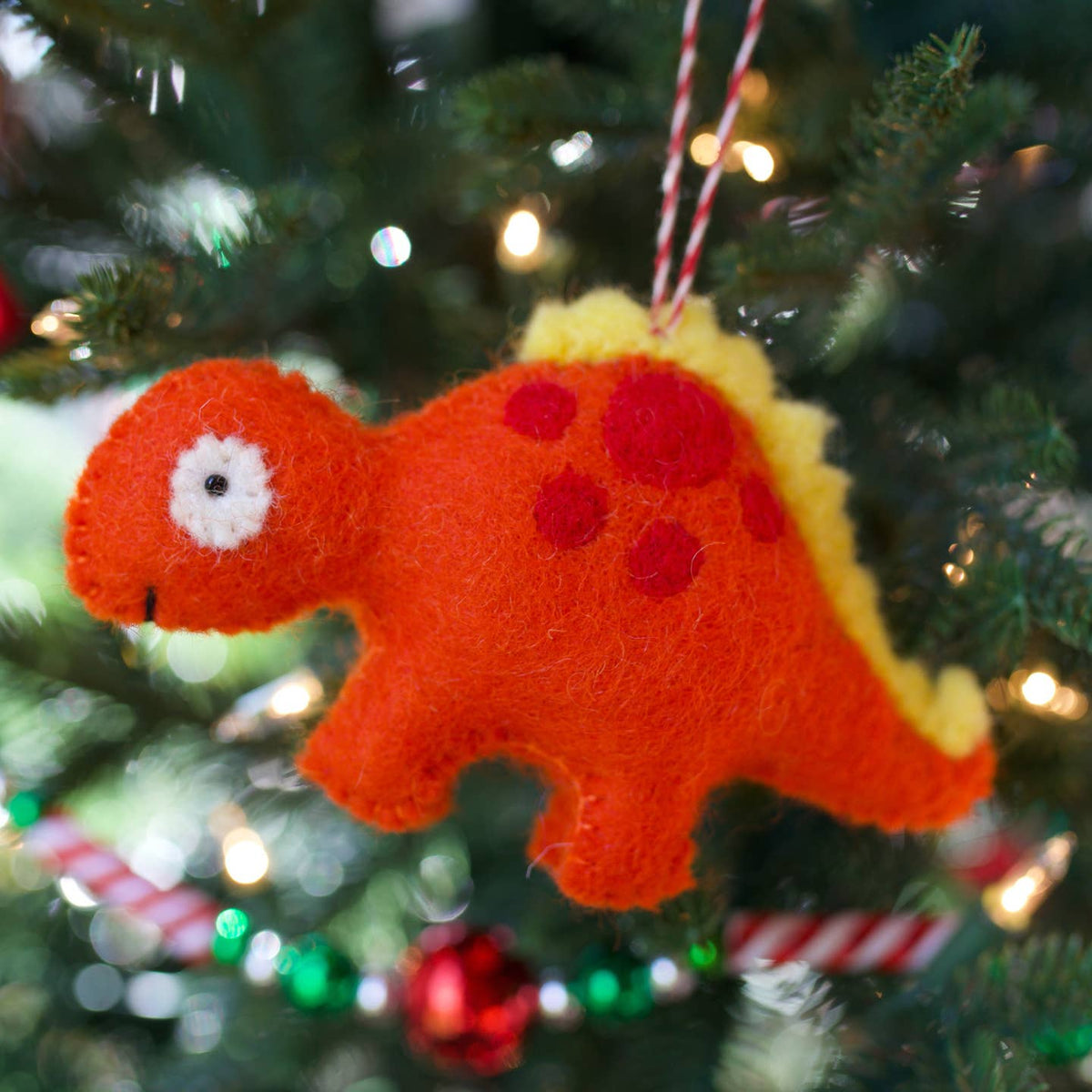 Stegosaurus Felt Wool Dinosaur Ornament