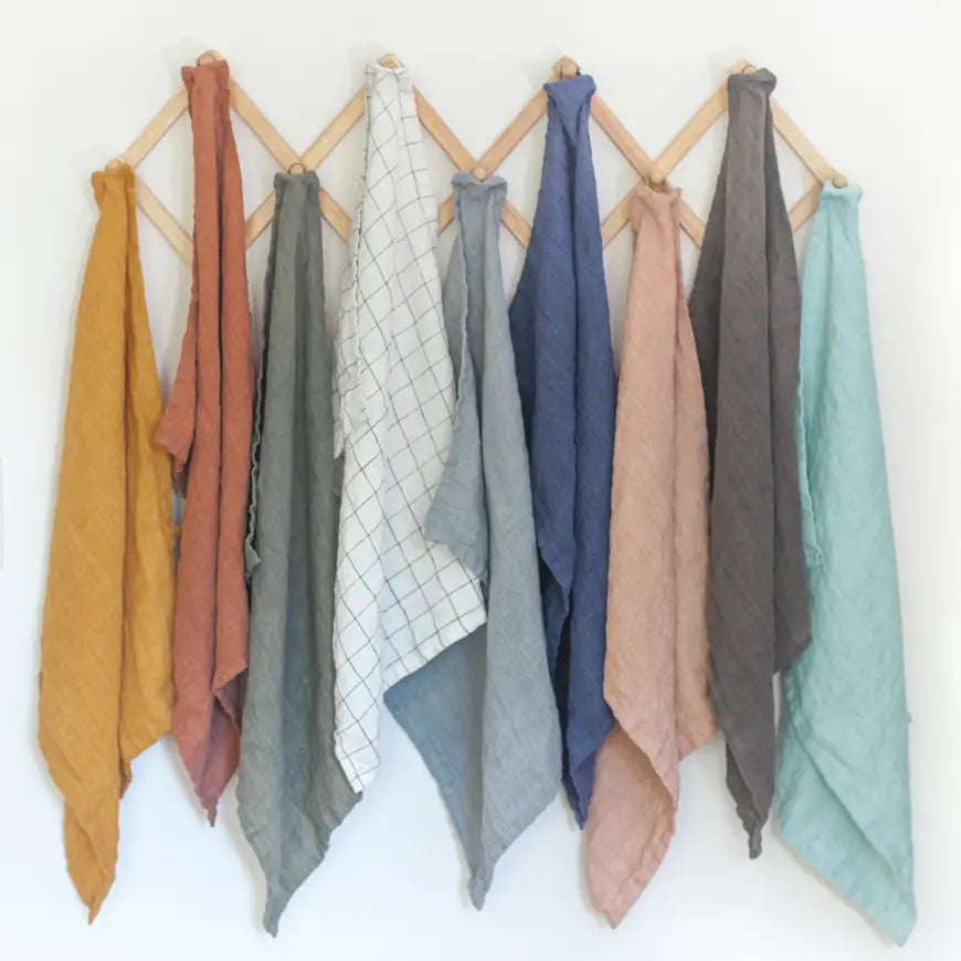 Stone Washed Linen Tea Towel- Assorted Colors- Sold Individually