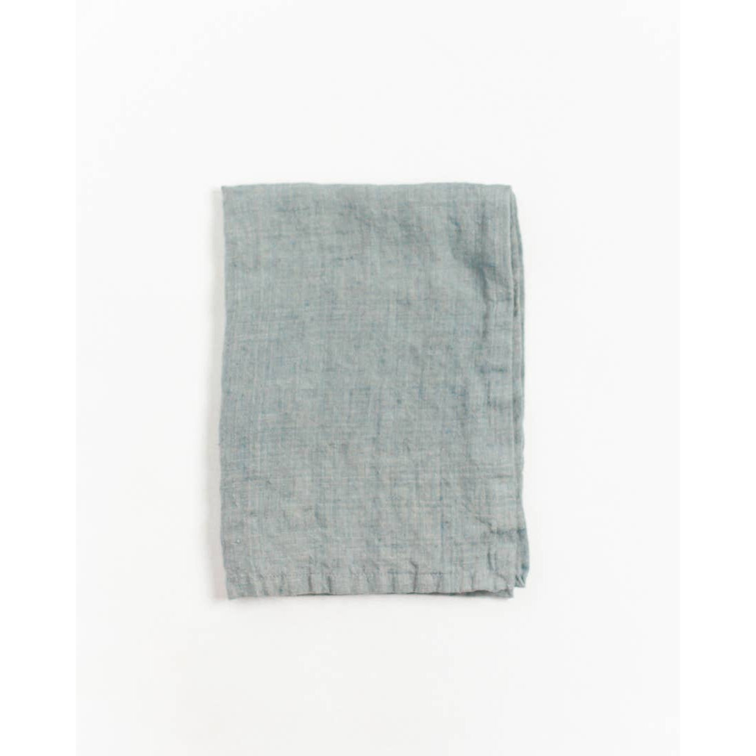 Stone Washed Linen Tea Towel - Slate Blue