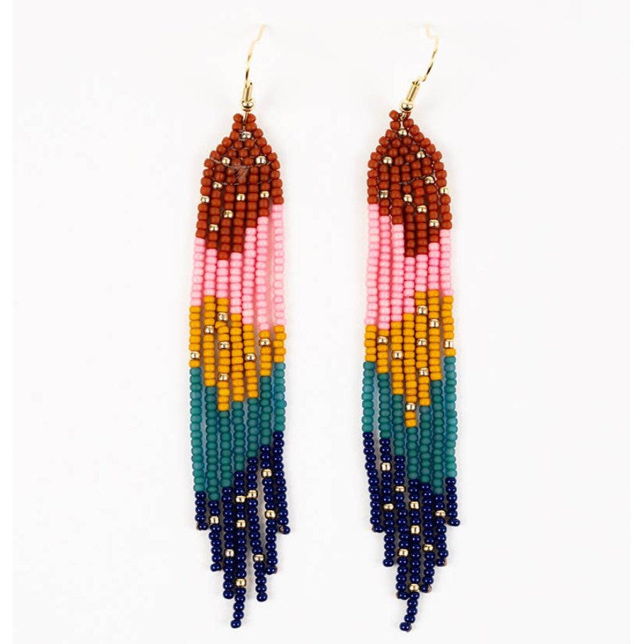 Strata Fringe with Gold Sprinkles Earrings- Assorted Colors