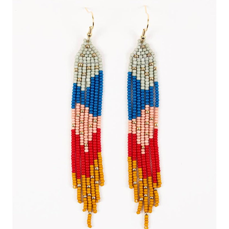 Strata Fringe with Gold Sprinkles Earrings- Assorted Colors