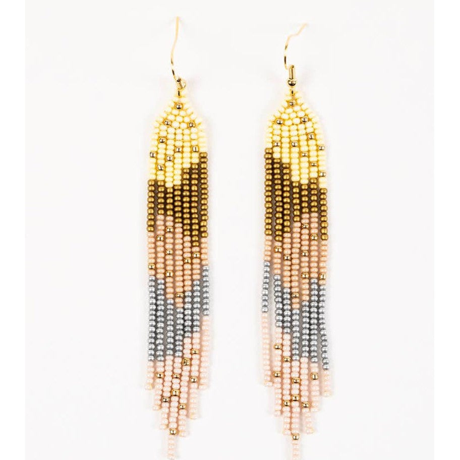 Strata Fringe with Gold Sprinkles Earrings- Assorted Colors