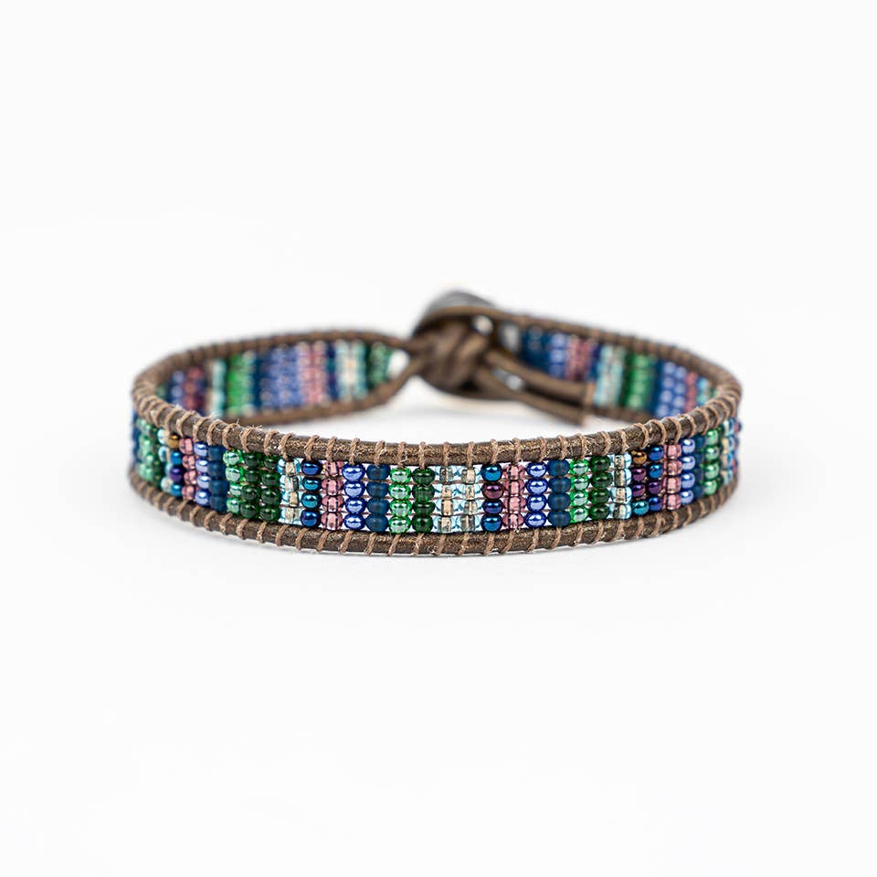 Striped Beaded Bracelets- Assorted Colors- Sold Individually