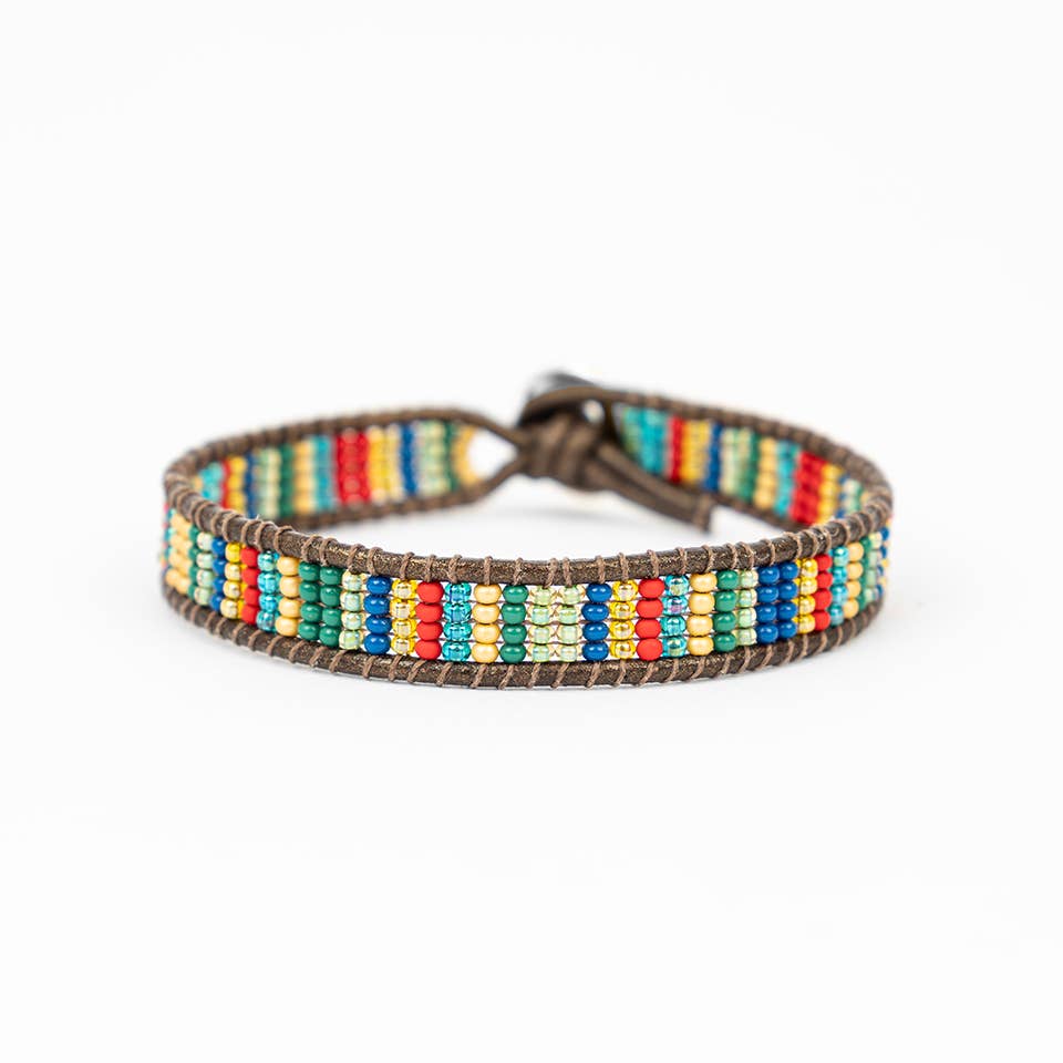 Striped Beaded Bracelets- Assorted Colors- Sold Individually