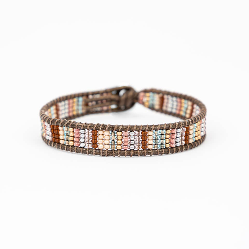 Striped Beaded Bracelets- Assorted Colors- Sold Individually