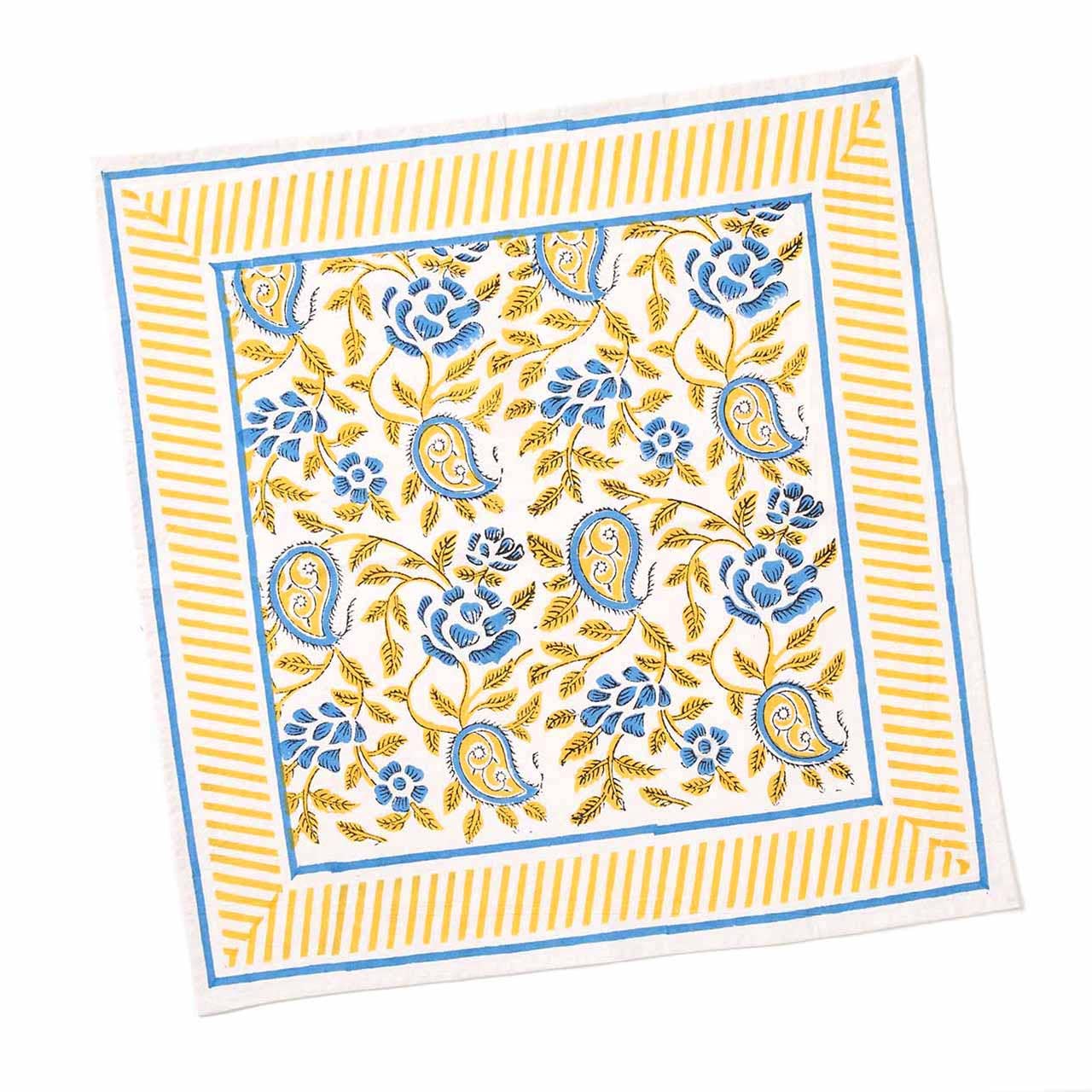 Suman Paisley Block Print Napkins - Set of 4