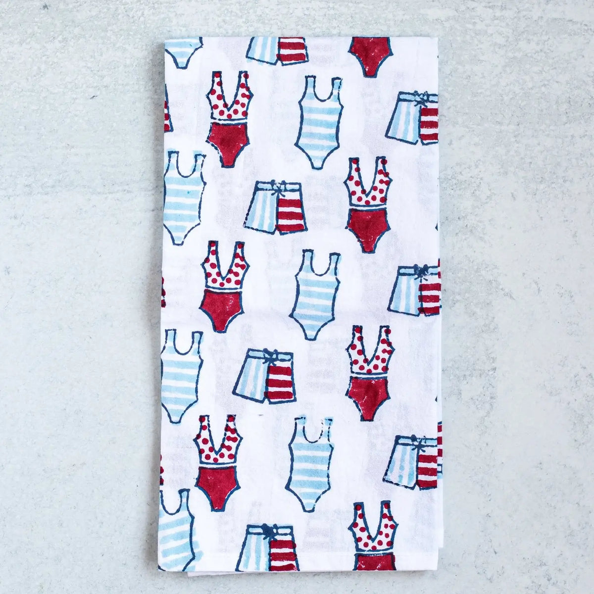 Summer Block Printed Tea Towels- Assorted Styles