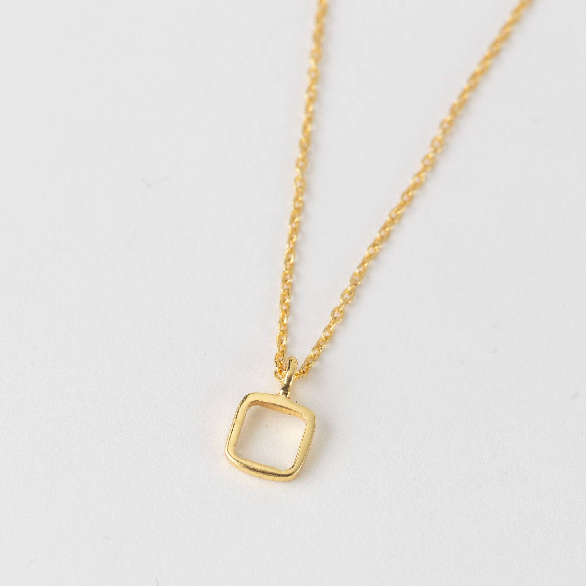 Sundar Square Pendant Gold Necklace