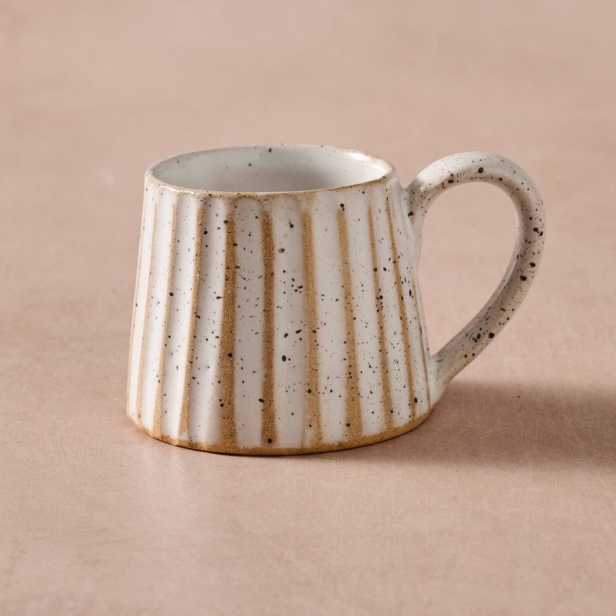 Sundara Conical Fluted Ceramic Espresso Mug- Assorted Colors- Sold Individually
