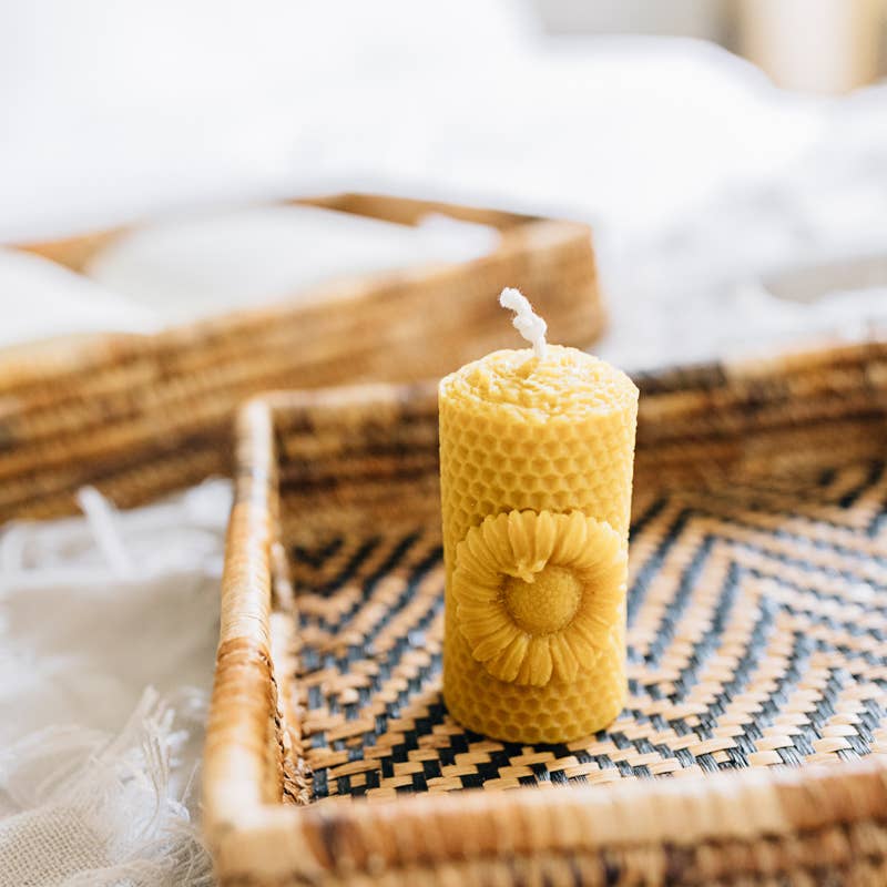 Sunflower Pillar Candle