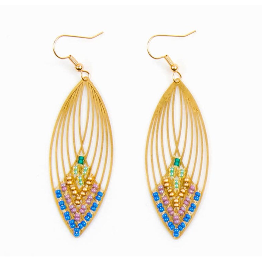 Swooping Oval Earring- Assorted Colors