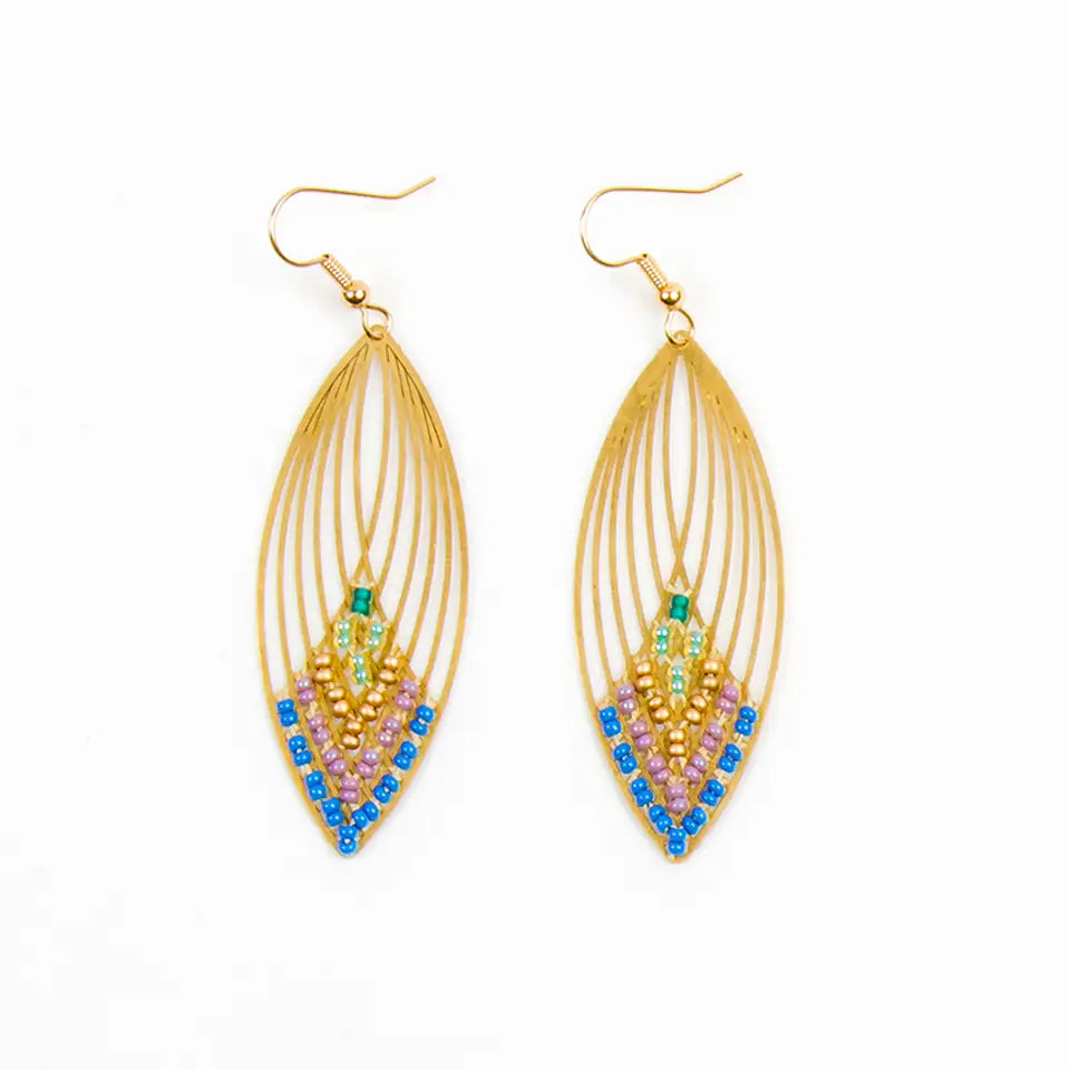 Swooping Oval Earring- Assorted Colors