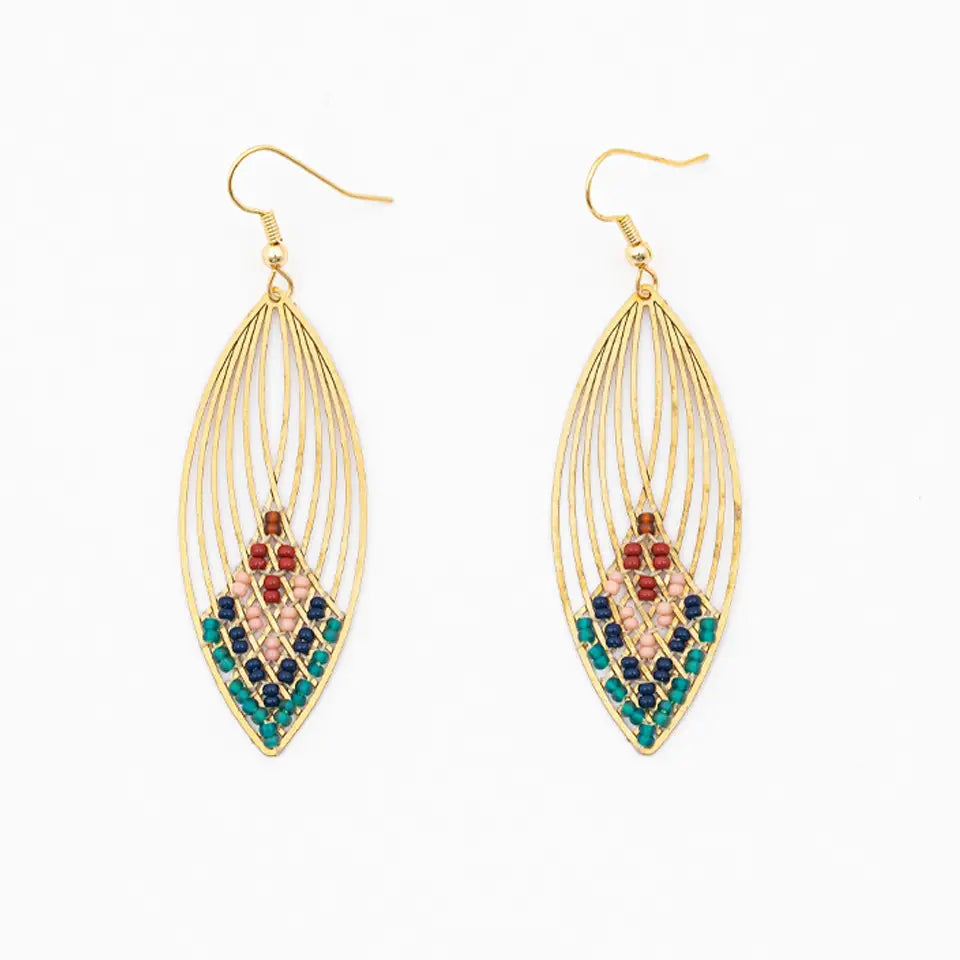 Swooping Oval Earring- Assorted Colors
