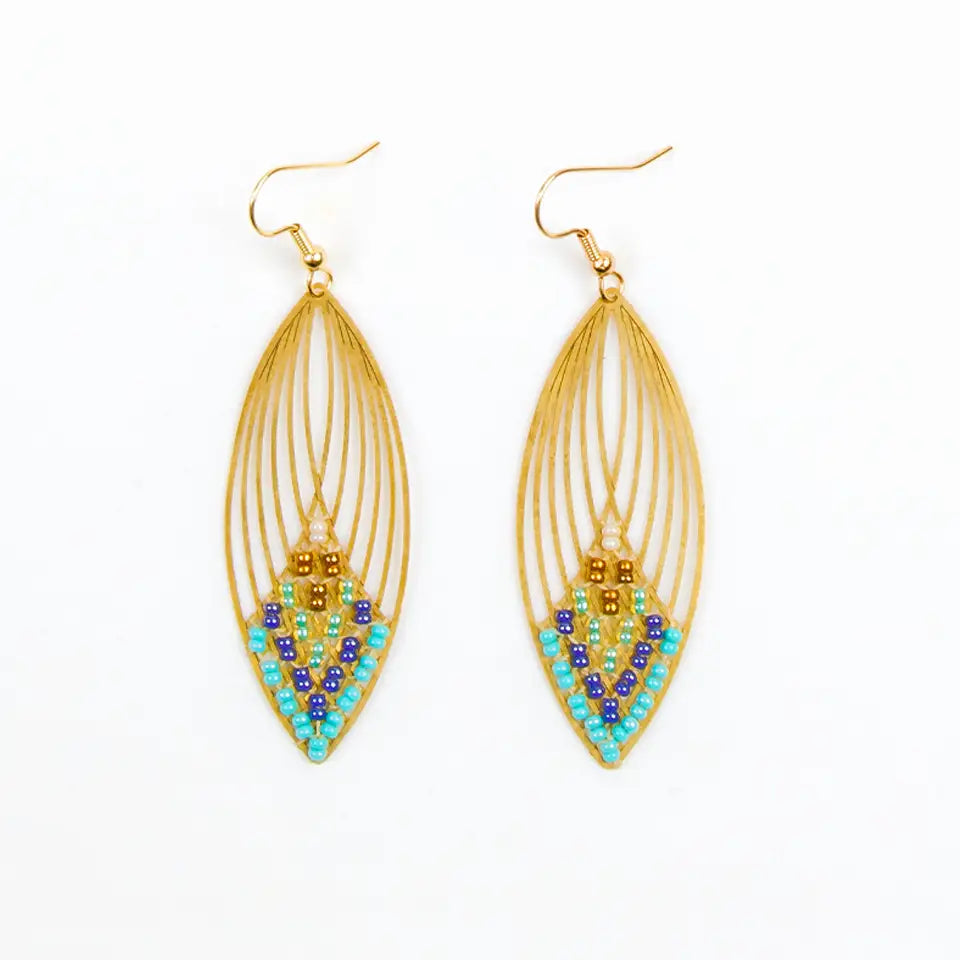 Swooping Oval Earring- Assorted Colors