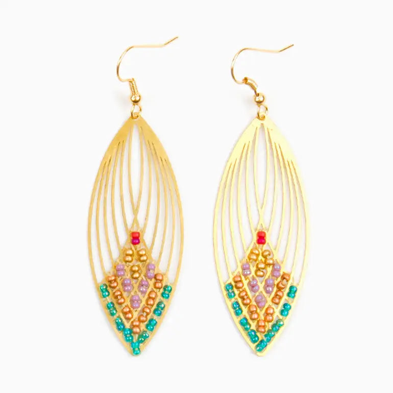 Swooping Oval Earring- Assorted Colors