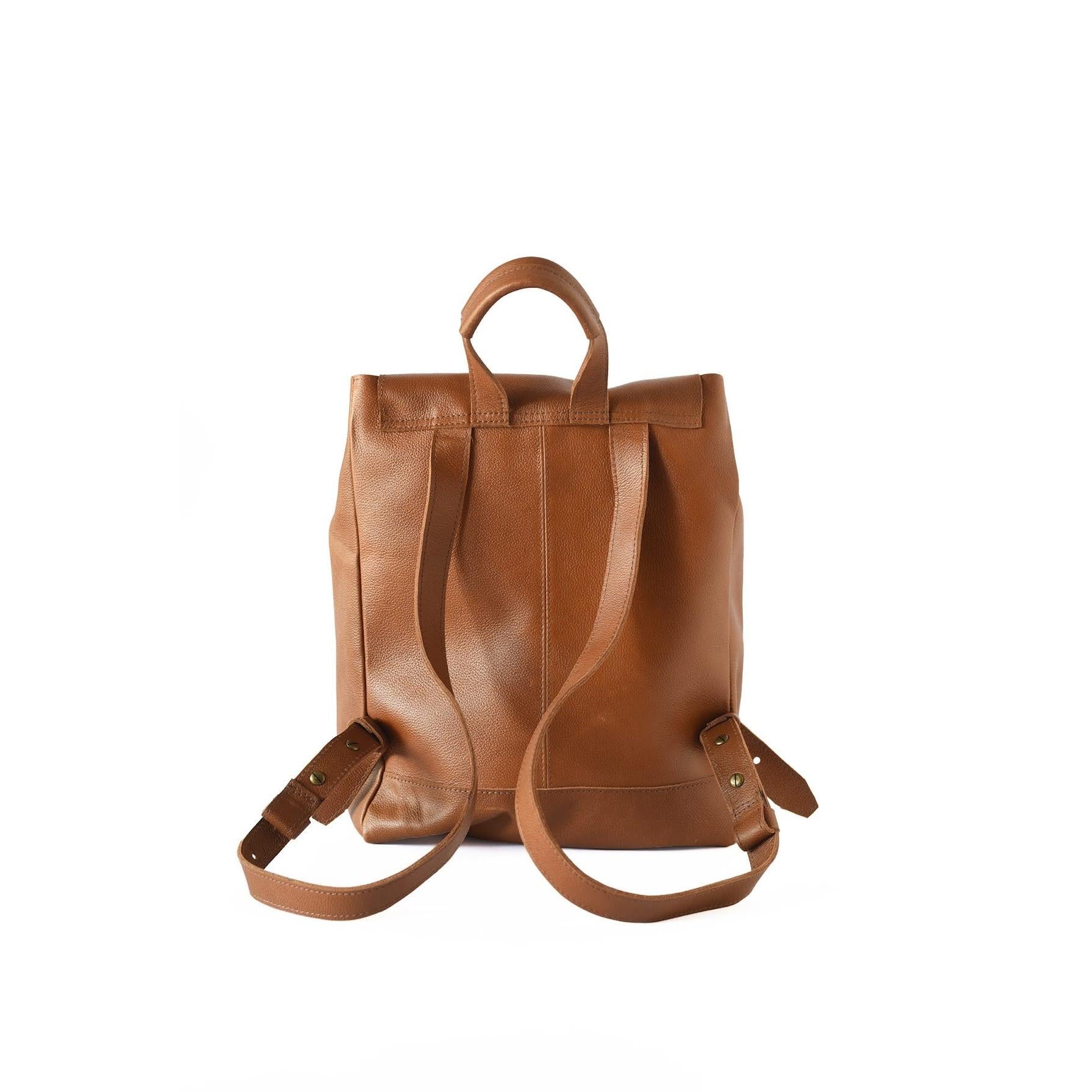 Tassel Backpack- Pebbled Cognac