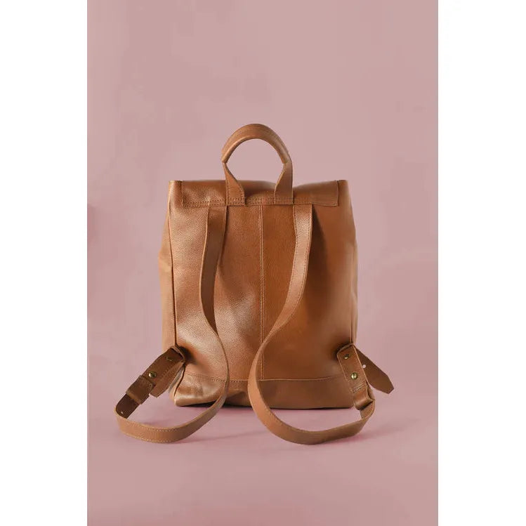 Tassel Backpack- Pebbled Cognac