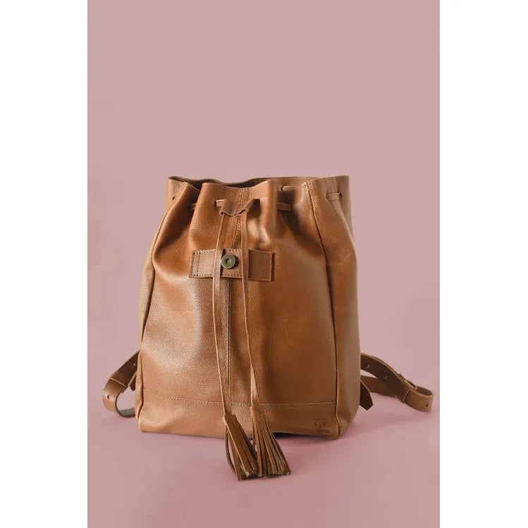 Tassel Backpack- Pebbled Cognac