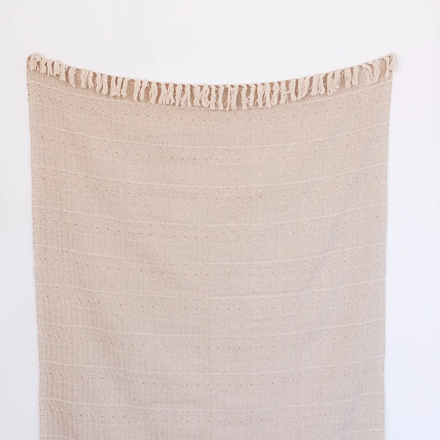 Taupe Diamond Cotton Throw