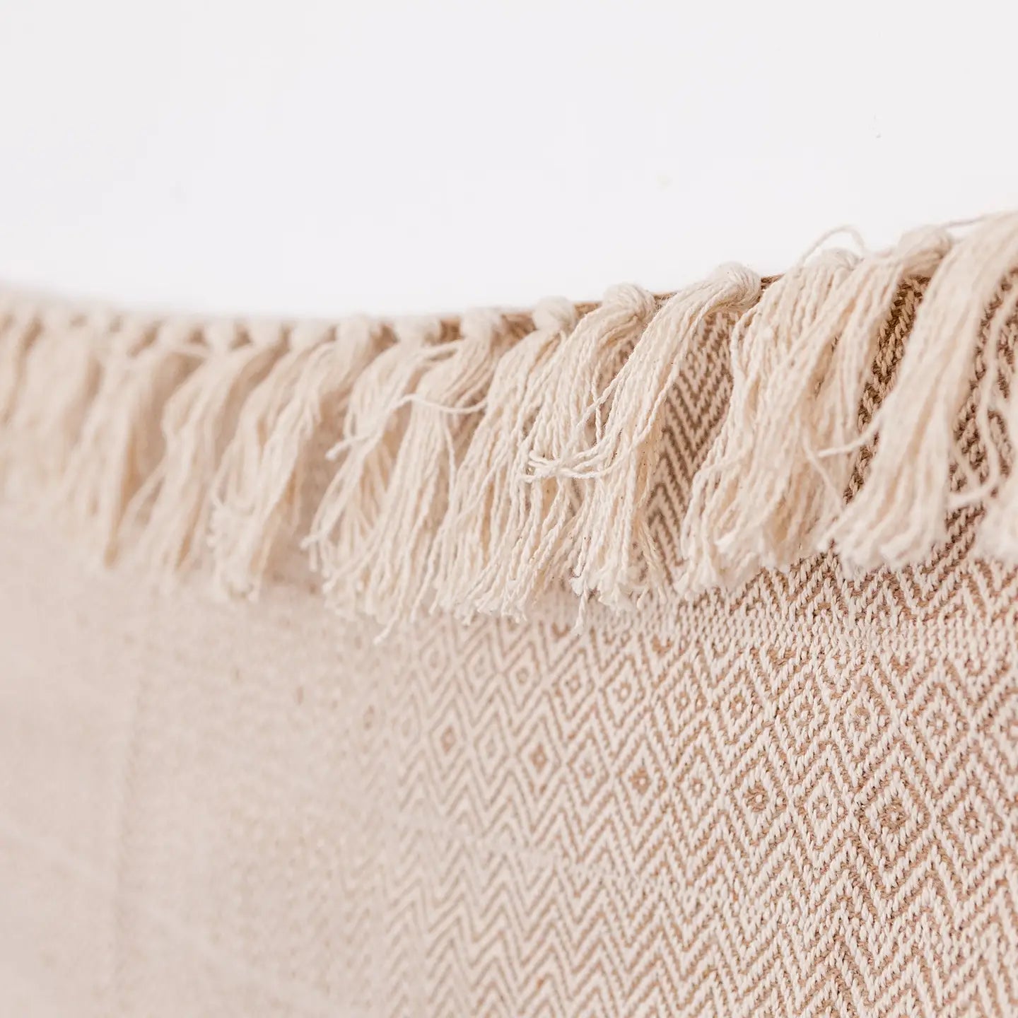 Taupe Diamond Cotton Throw