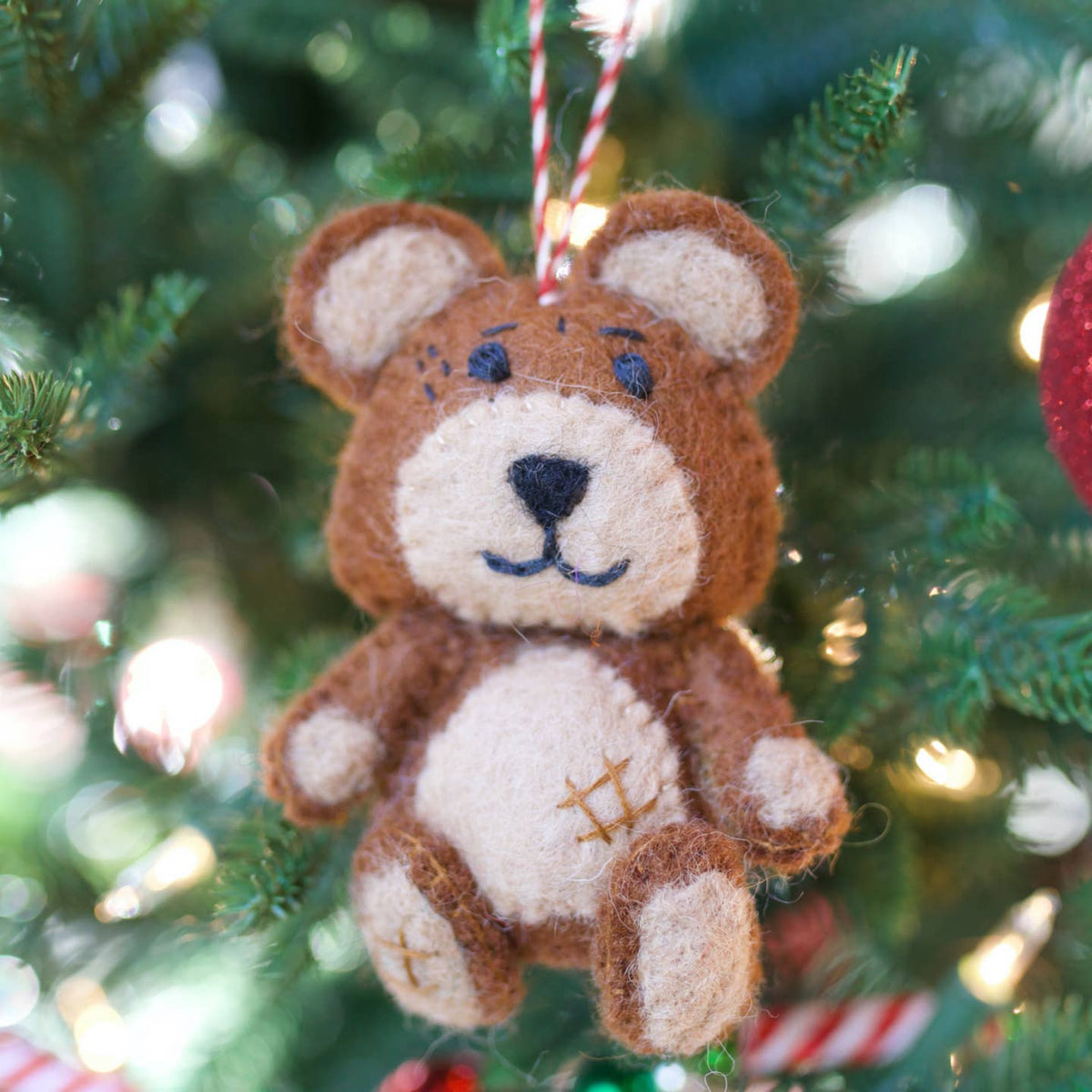 Teddy Bear Felt Wool Ornament