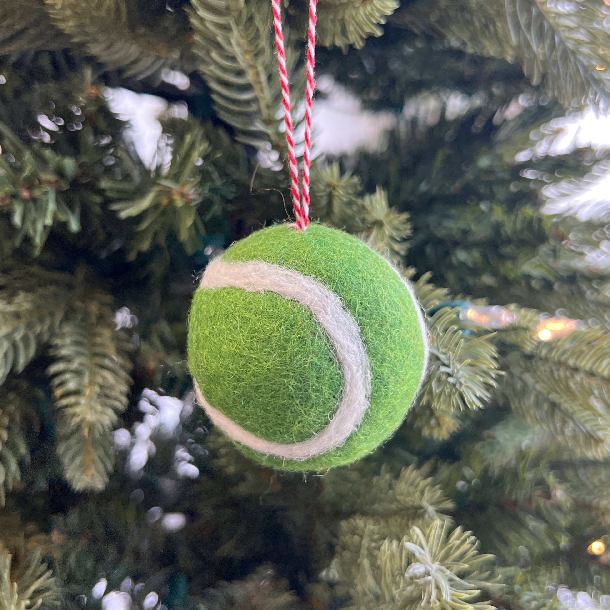 Tennis Ball Tufted Wool Ornament