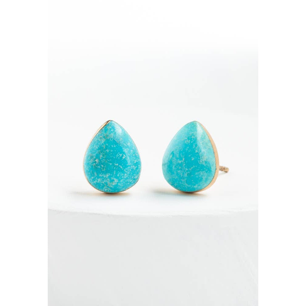 Teresa Teardrop Turquoise Studs