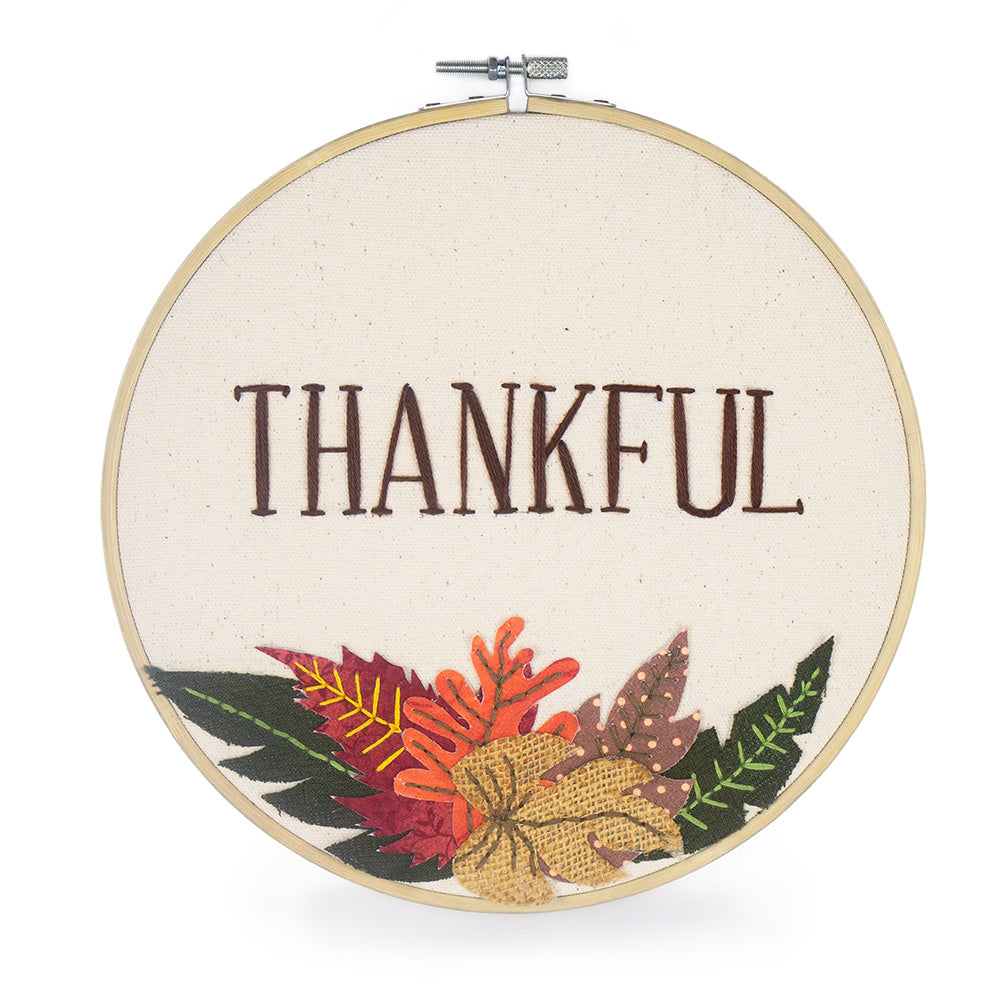 “Thankful” Embroidered Hoop
