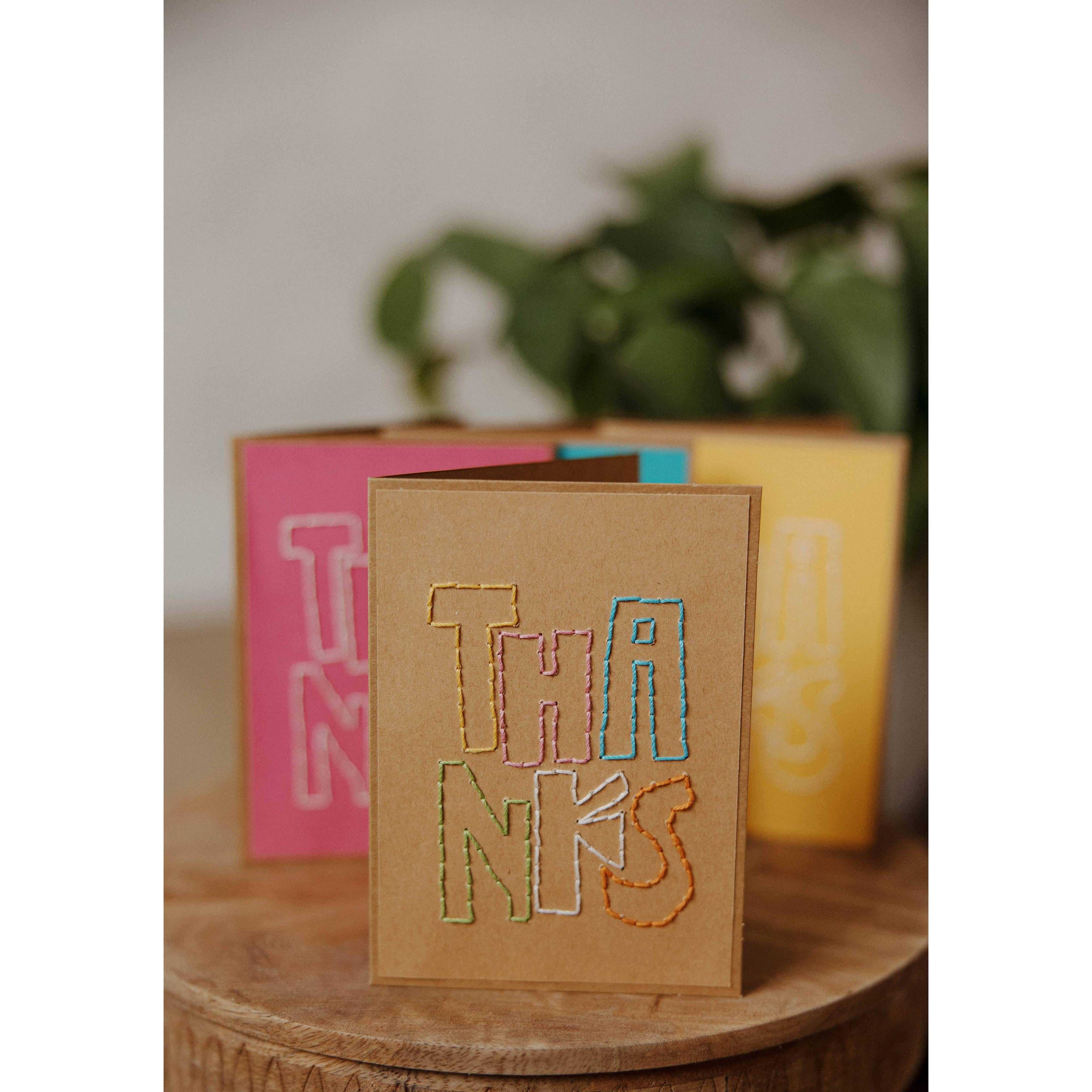 Thanks Greeting Card- Assorted Colors- Sold Individually