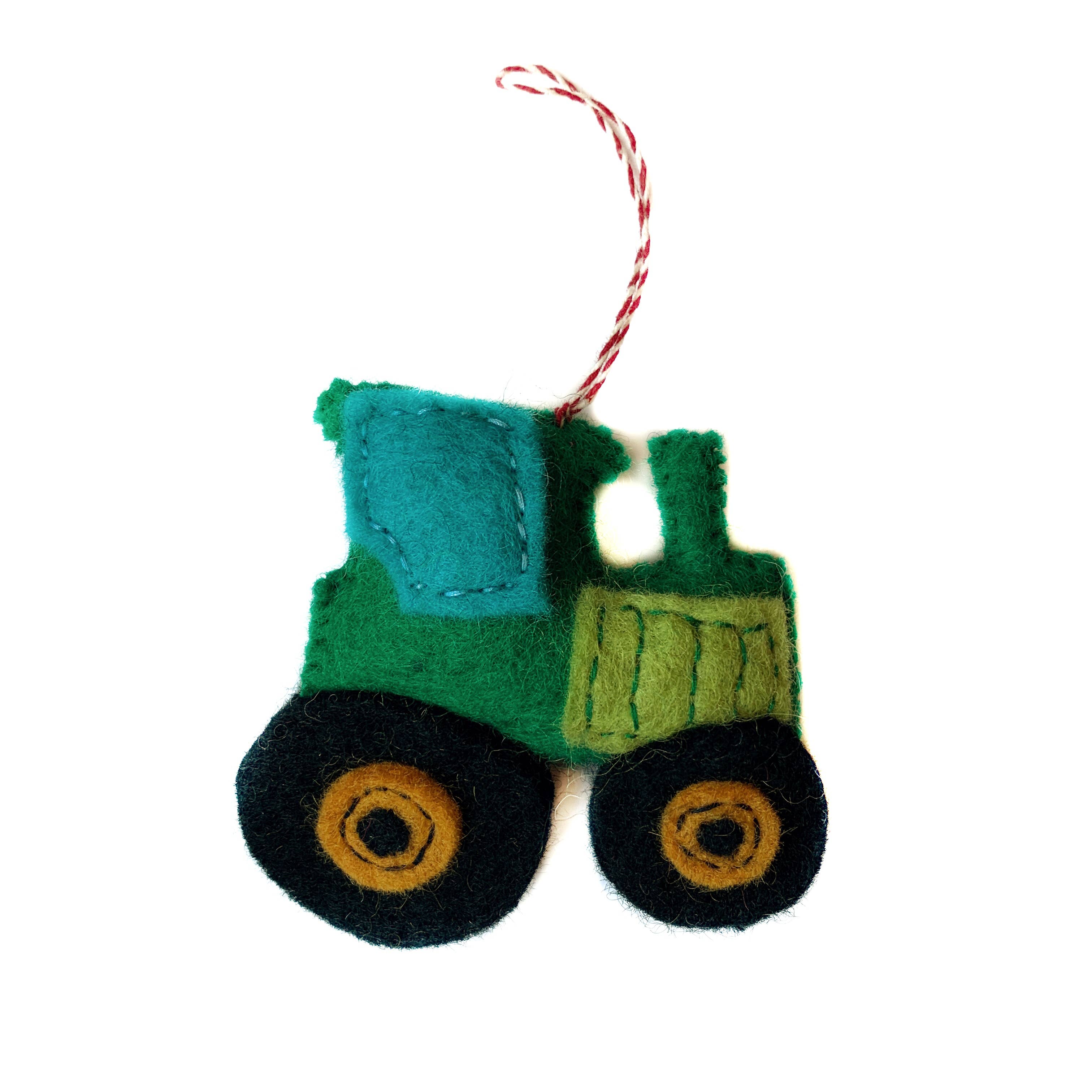Tractor Felt Wool Christmas Ornament