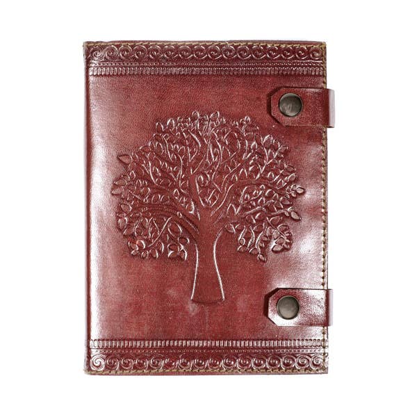 Tree of Life 5x7 Leather Journal-Refillable Recycled Paper