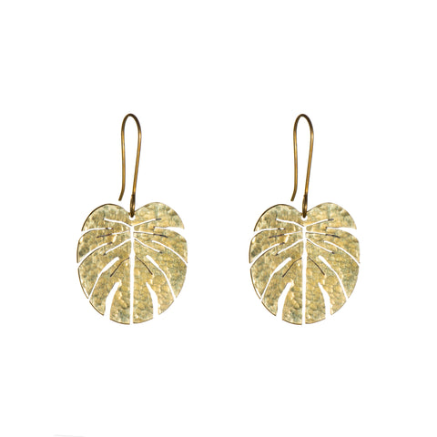 Tropical Leaf Earrings (Small) | Just Trade