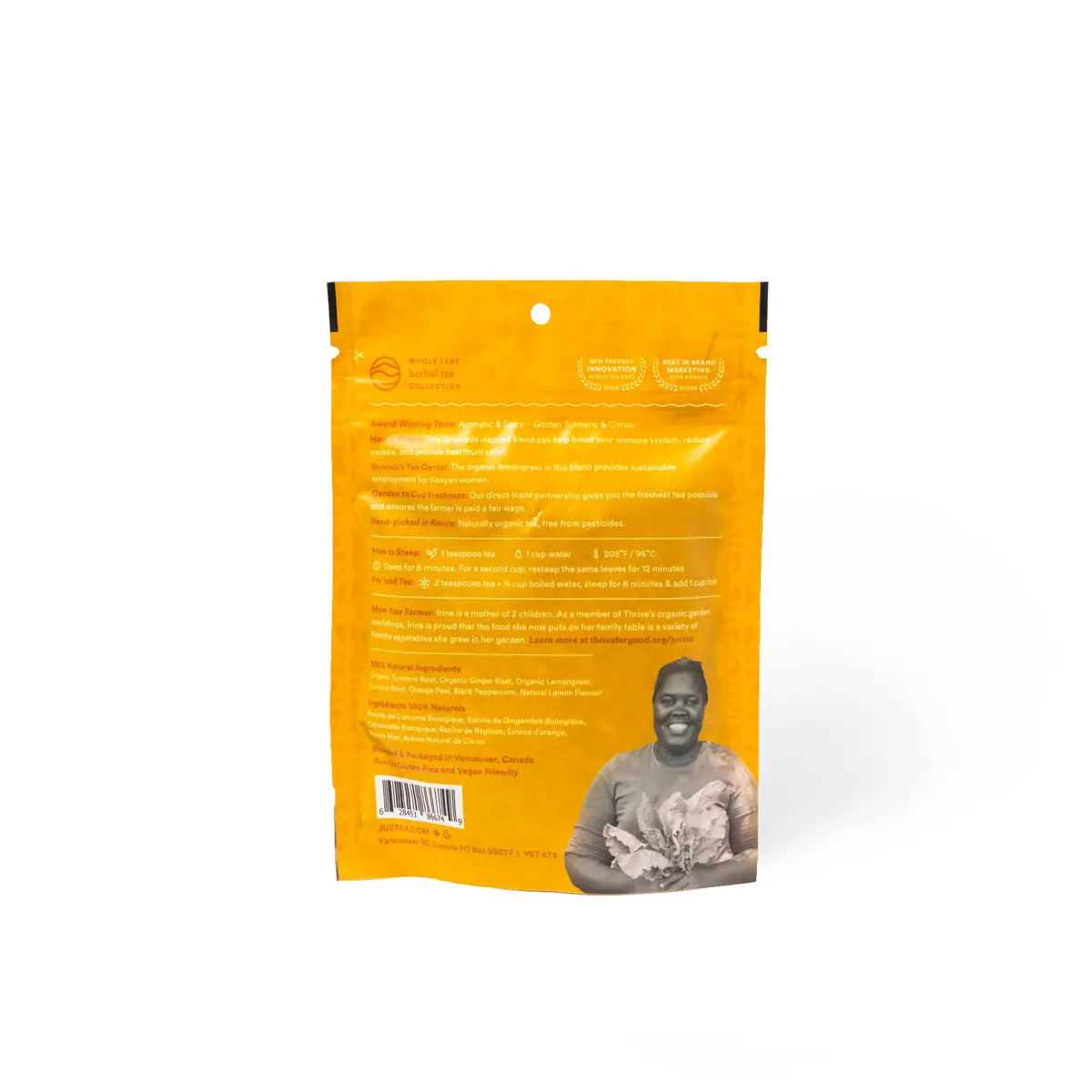 Turmeric Ginger Loose Leaf Tea: Stand-Up Pouch