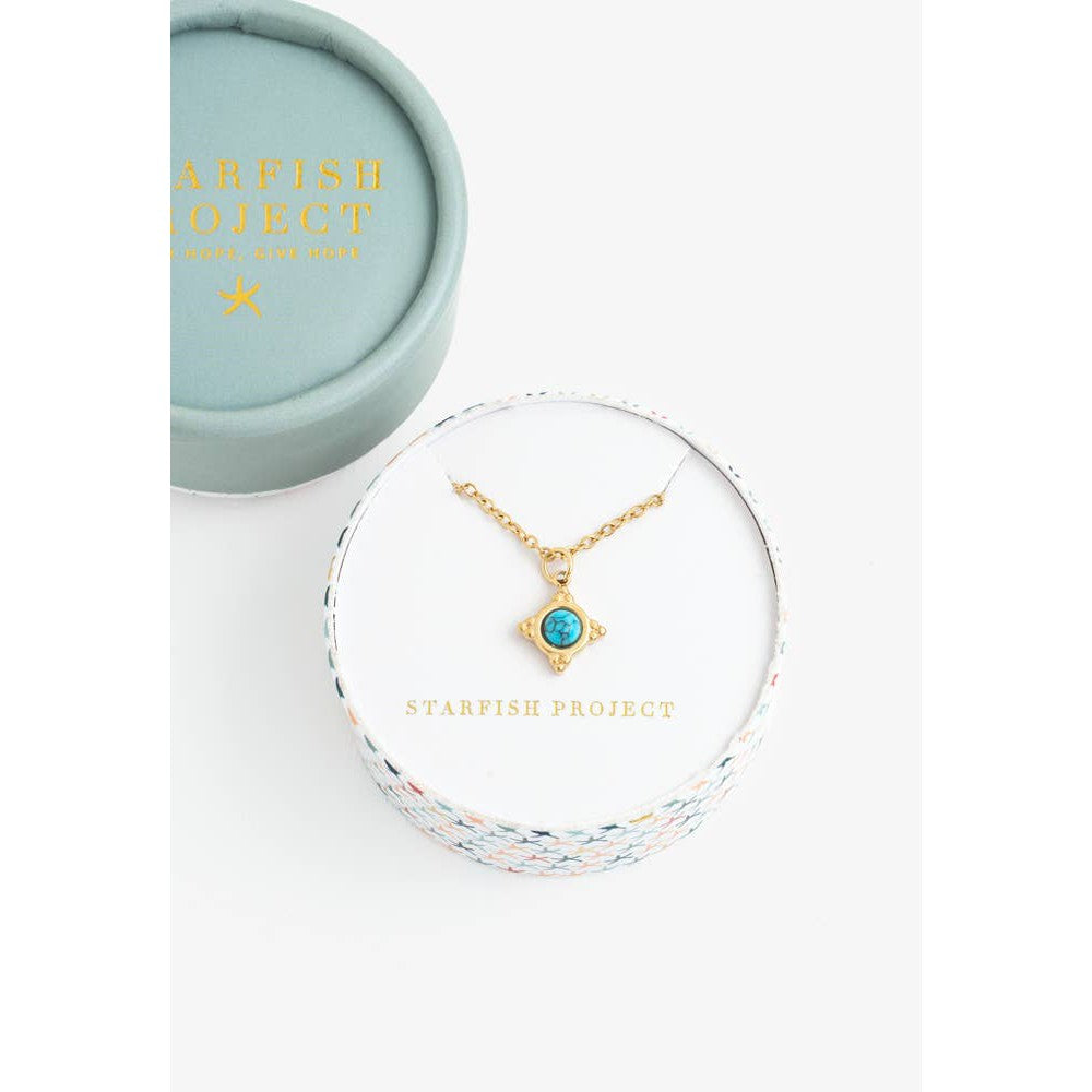 Turquoise Compass Rose Necklace