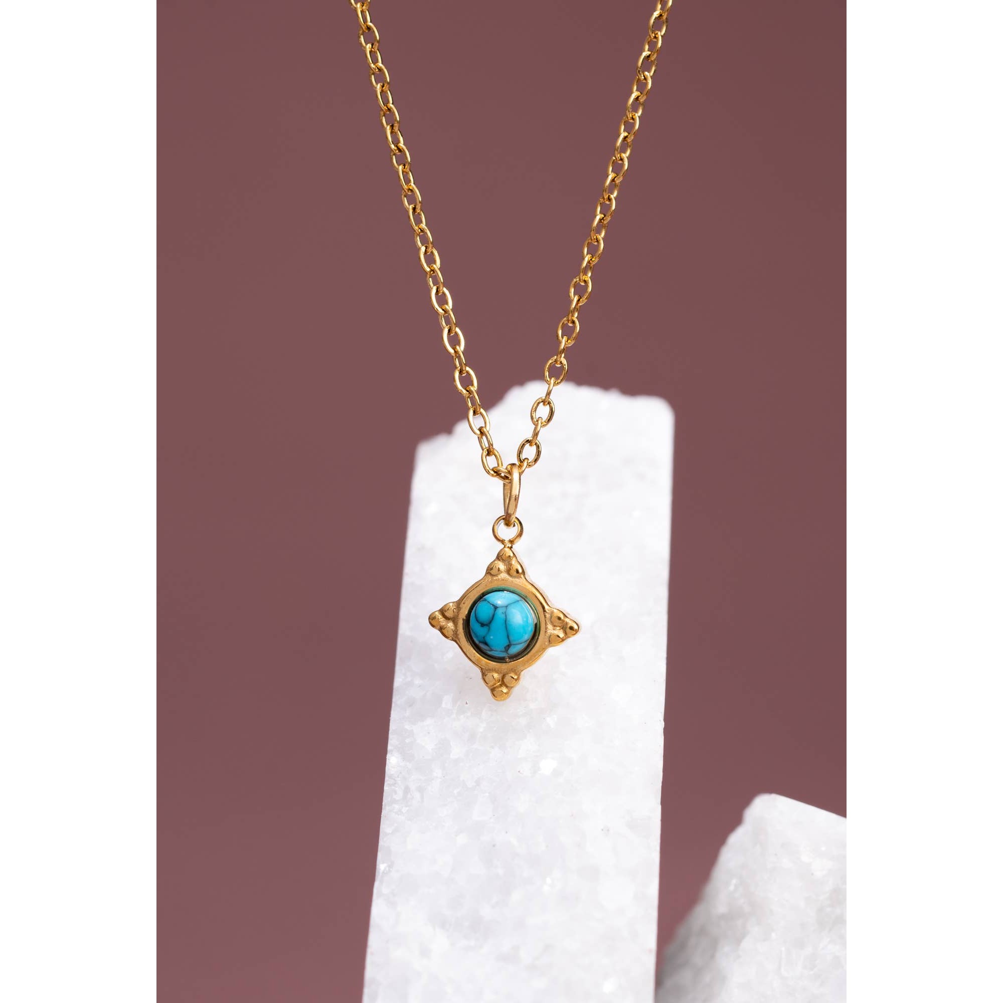 Turquoise Compass Rose Necklace