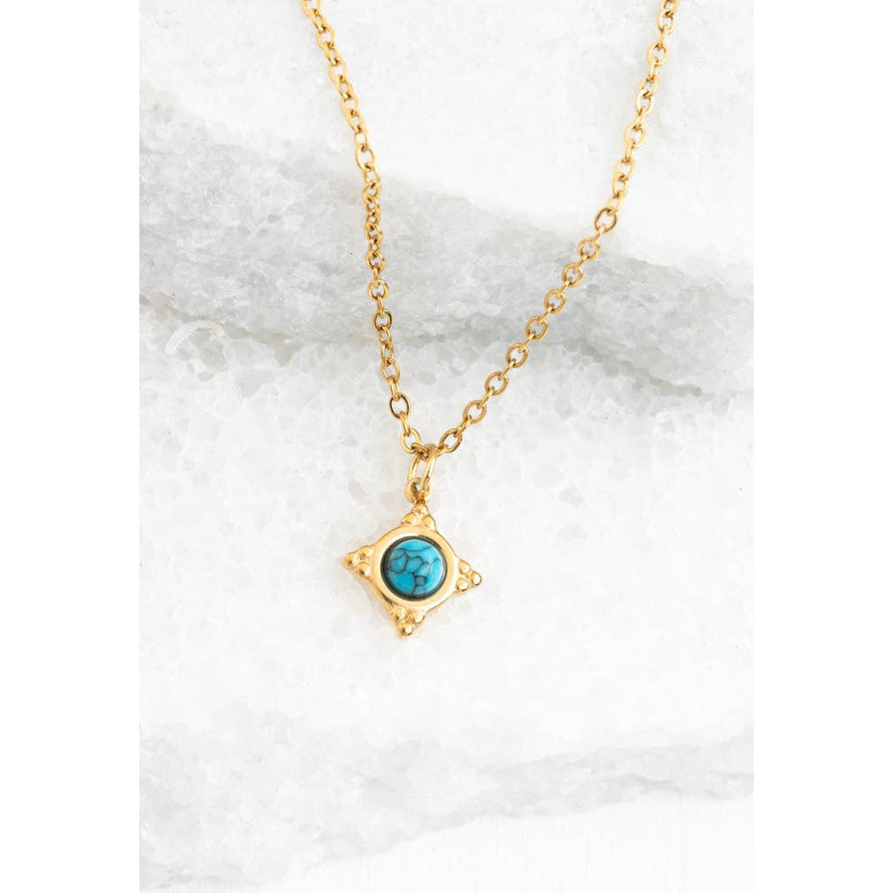 Turquoise Compass Rose Necklace