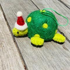 Turtle w/ Santa Hat Ornament