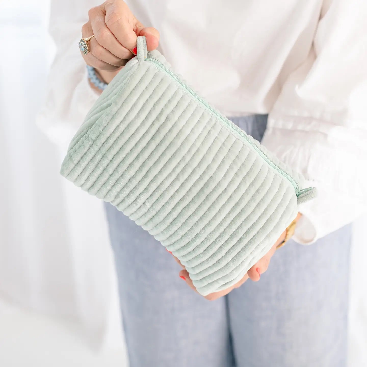 Velvet Cosmetic Pouch-Assorted Colors