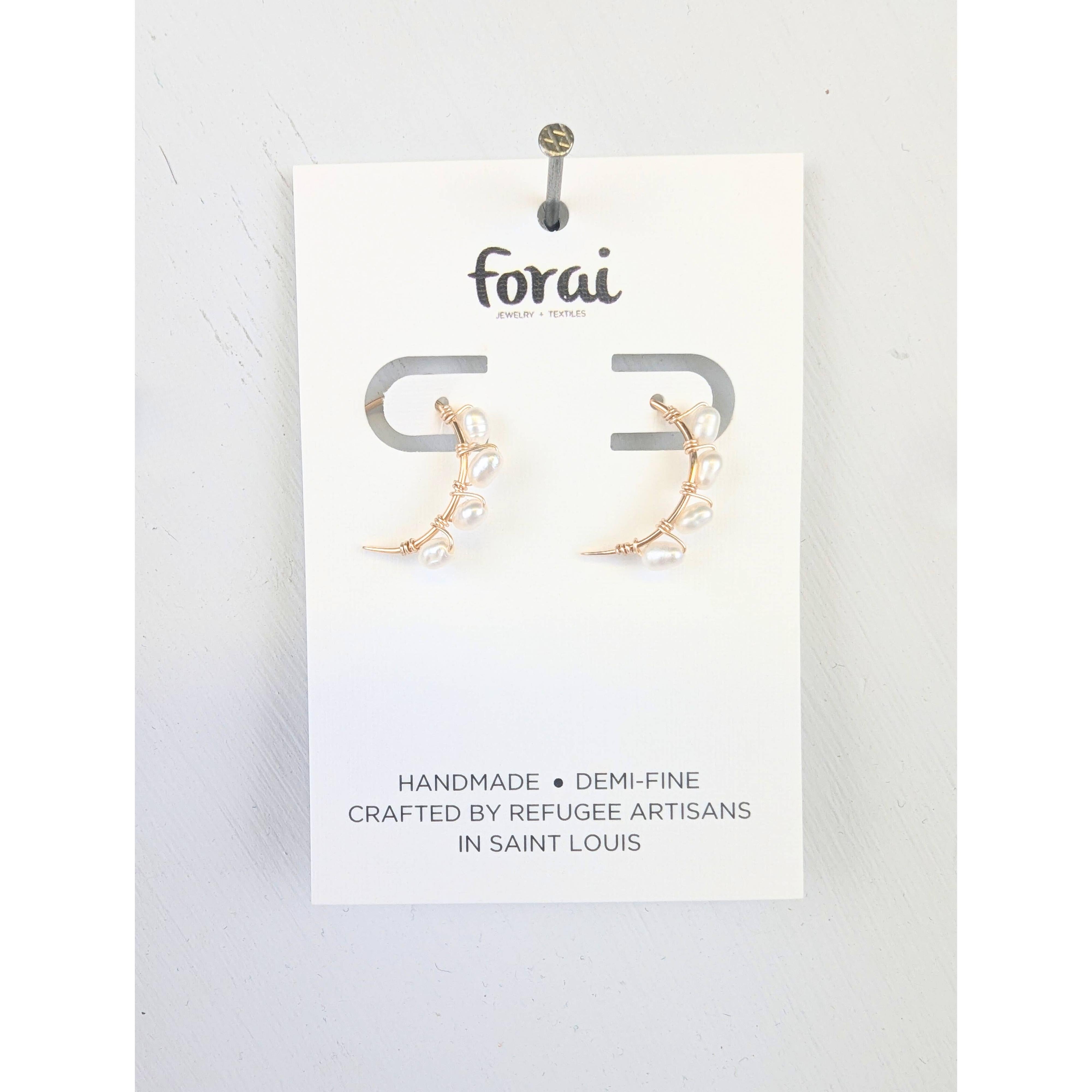 Victoria Rice Pearl Hoop Earrings