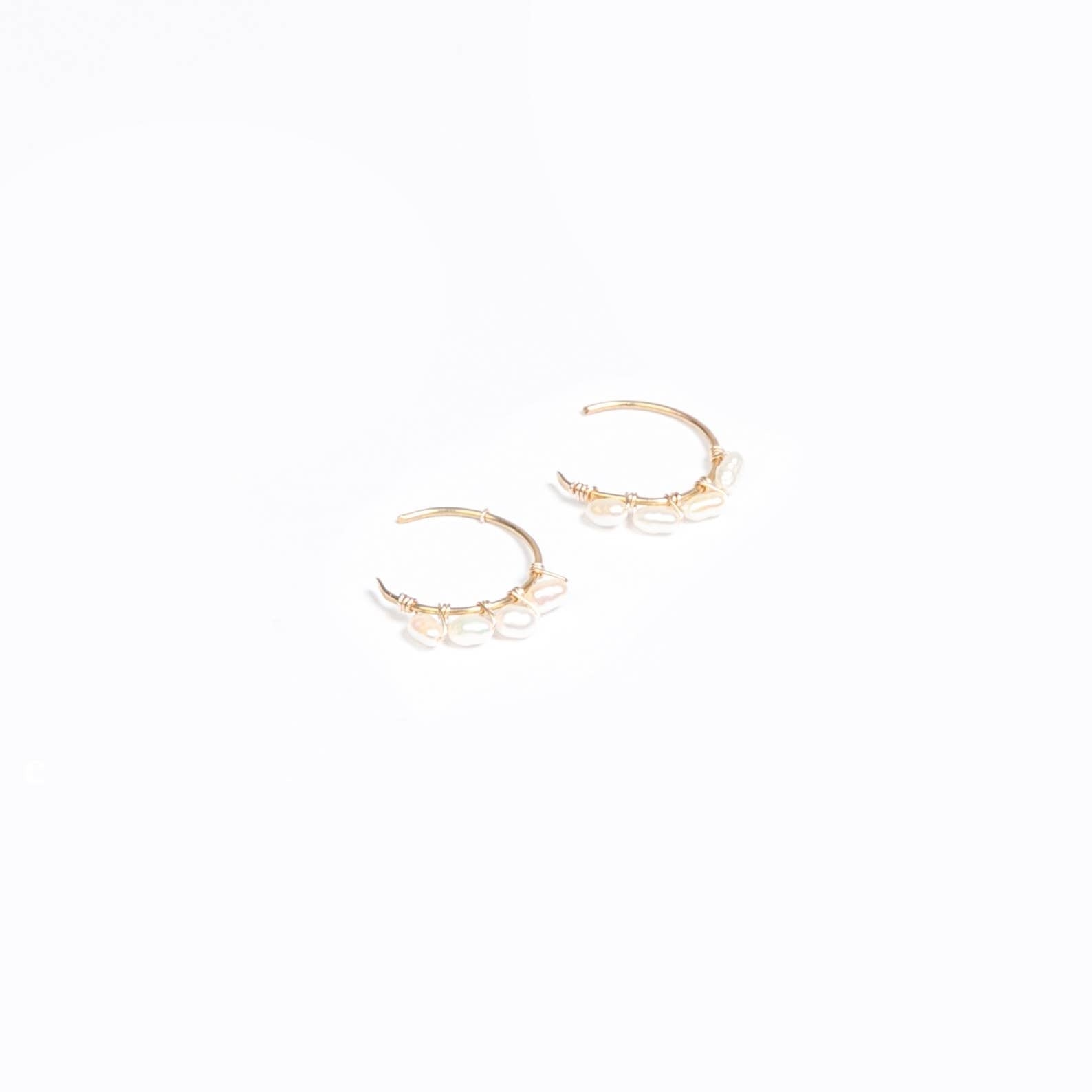 Victoria Rice Pearl Hoop Earrings